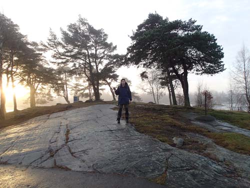 Hallén loggar Earth Cachen.