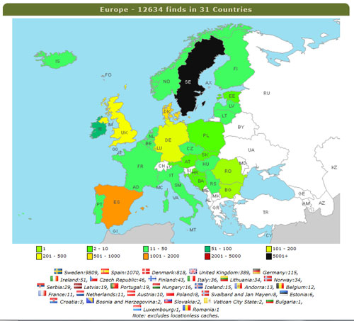 Europakartan före resan...