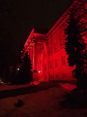 Universitetet i rött ljus.