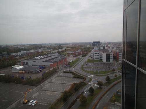 Utsikt från 11:e våningen från min tillfälliga geocachingbas!