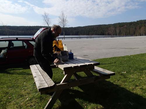 Vi unnade oss att ta en liten matpaus under vår transport genom Norge.