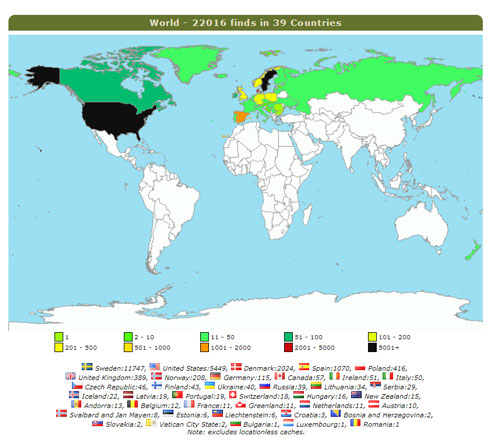 Denna gång är det värt att även visa världskartan.