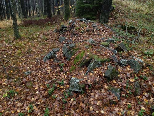 Skräpsten som stenhuggare lämnat efter sig.