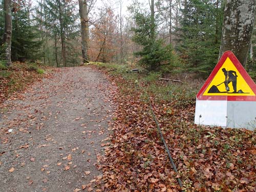 Vägarbete på motionsspåret...!