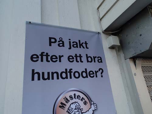 Nej, jag är inte på jakt efter ett bra hundfoder....!