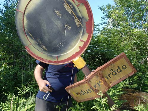 Det fanns en och annan skylt utmed vägen, även om det var gran som var det normala!