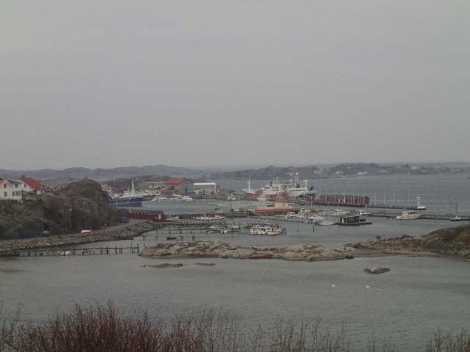 Vy över Donsö hamn