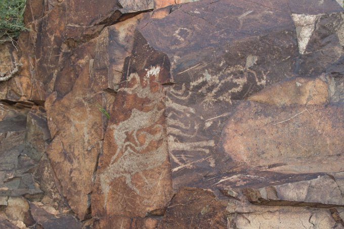 För första gången fick jag här se hällristningar i Mongoliet.