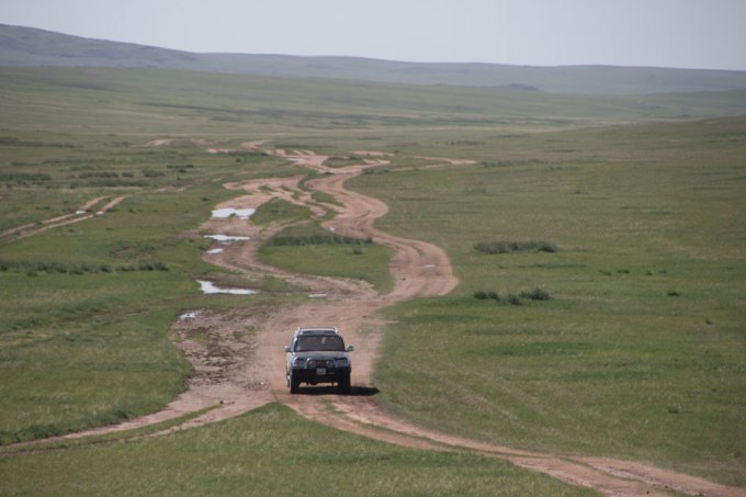 Vilken väg (hjulspår) väljer man här, höger, vänster, mitten.... det spelar inte så stor roll